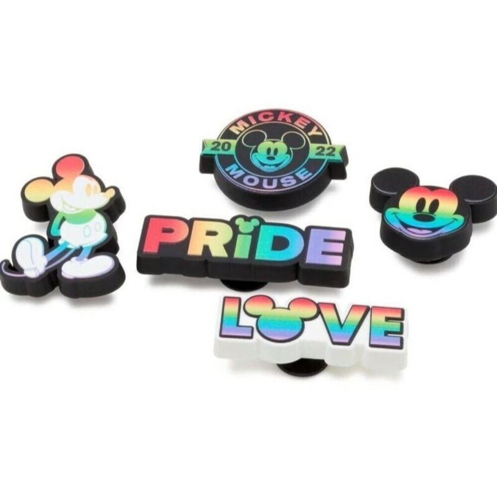 Crocs Jibbitz 5-Pack Disney Shoe Charms Rainbow Celebration Mickey Mouse 2022